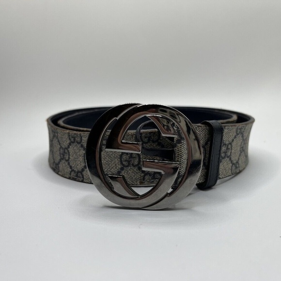 Mens Gucci Supreme Belt 45" Navy Blue GG SPB GW-309422 - Picture 1 of 8